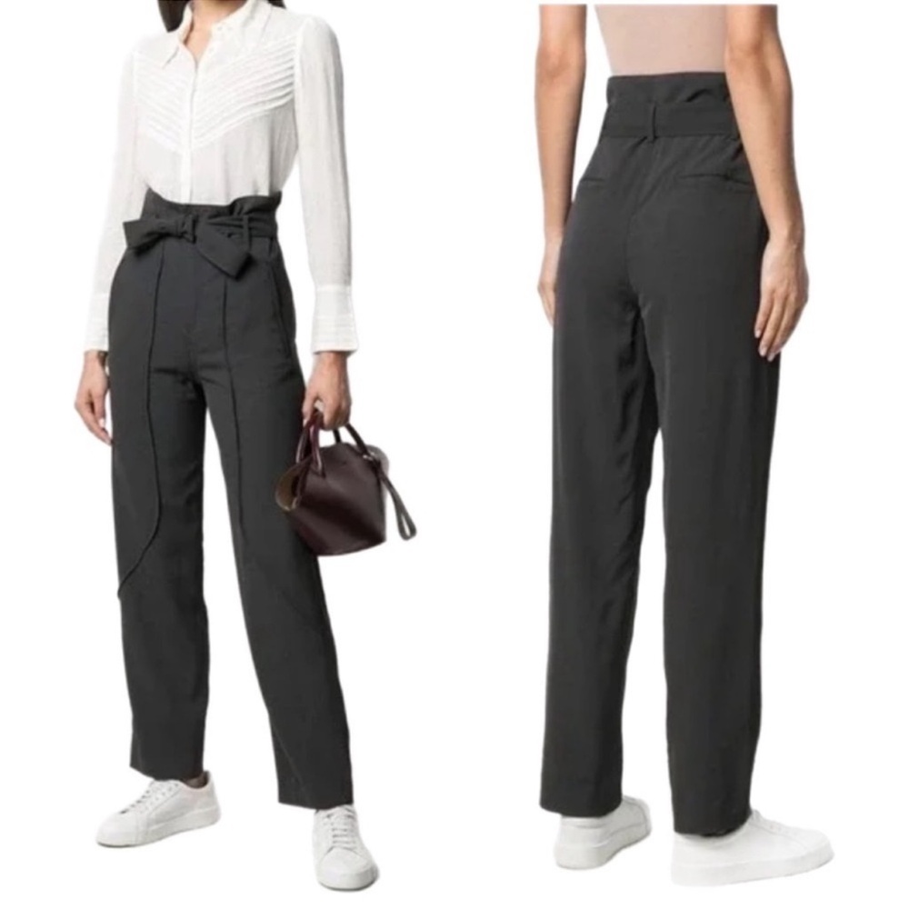 ba&sh Maurice Tie Front High Waisted Trouser Pants